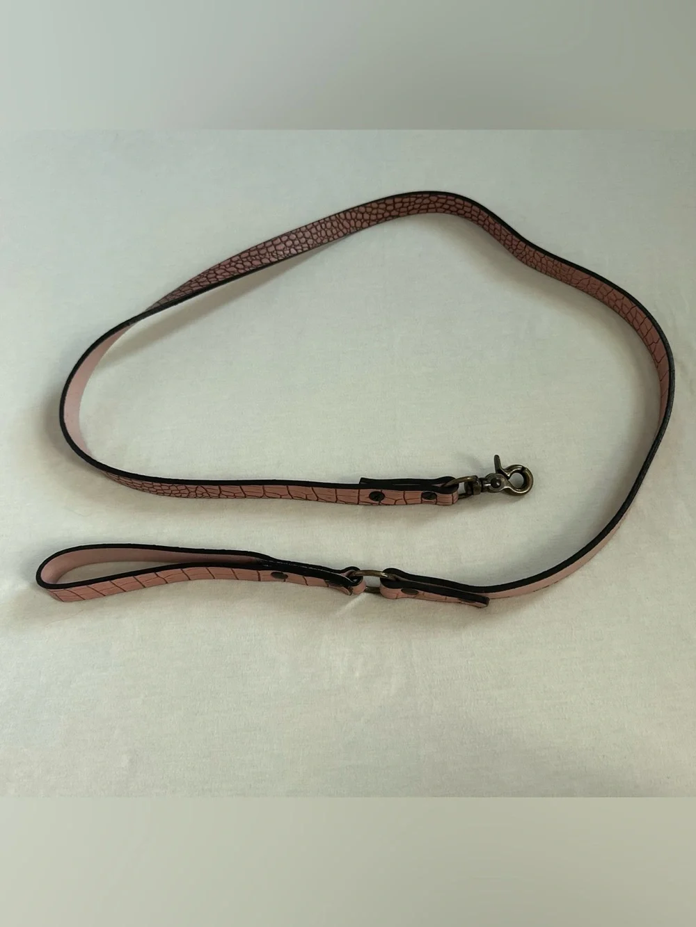 Freebird by Steven Pink Croc-Embossed Leather Dog Leash